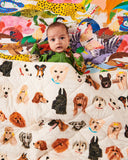 Kip & Co Dog Park Organic Cotton Quilted Cot Bedspread Cot