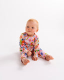 Kip & Co Meandering Meadow Organic Long Sleeve Zip Romper