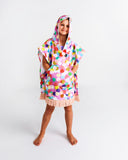 Kip & Co Confetti Pink Printed Kids Terry Poncho - Various Sizes