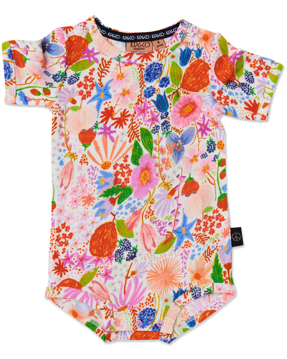 Kip & Co Meandering Meadow Organic Short Sleeve Romper