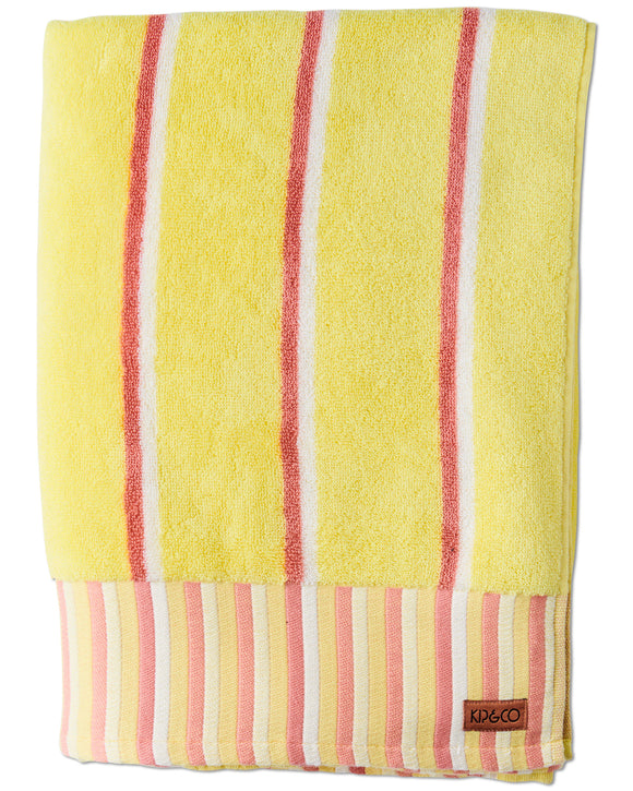 Kip & Co Pina Colada Stripe Terry Bath Sheet / Beach Towel