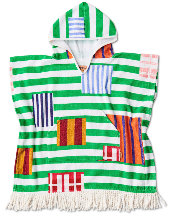 Kip & Co Stripe On Stripe Printed Kids Terry Poncho - Various Sizes