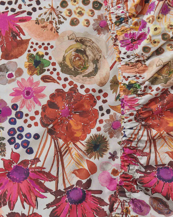 Kip & Co Field Of Dreams Silver Organic Cotton Baby Fitted Sheet - Cot