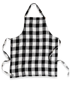 Kip & Co Black & White Gingham Linen Apron