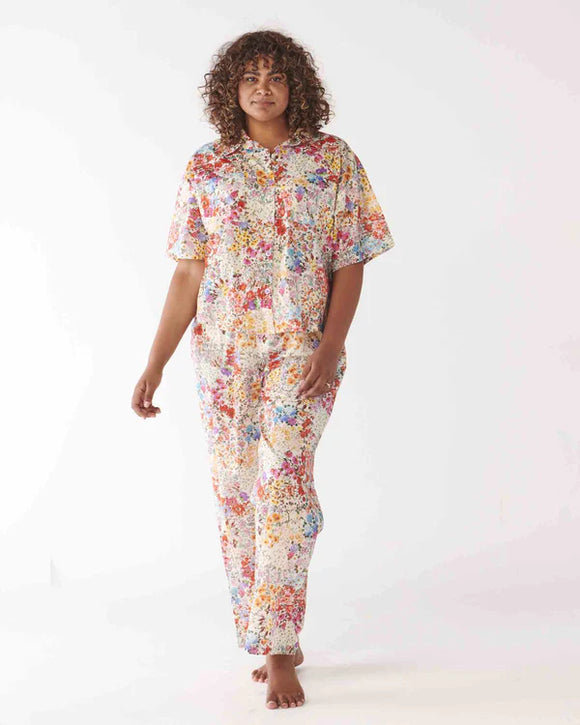Kip & Co Forever Floral Short Sleeve Shirt & Pant Pyjama Set - Size 8