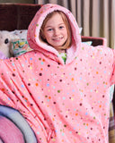 Kip & Co Polkadot Pink Kuddle Hooded Oversized Sweater