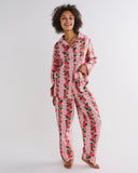 Kip & Co Rose Link Adult Flannelette Long Sleeve Shirt & Pant Pyjama Set