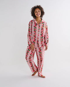 Kip & Co Rose Link Adult Flannelette Long Sleeve Shirt & Pant Pyjama Set