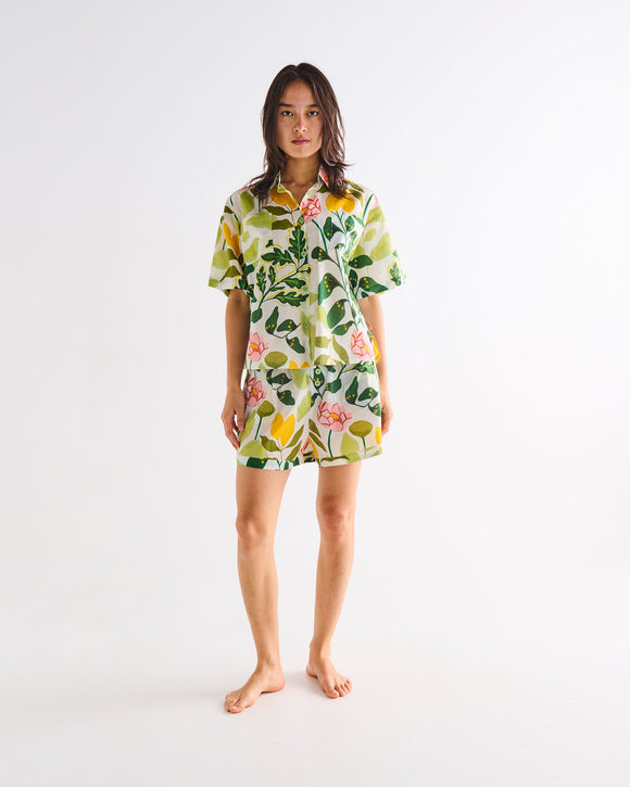 Kip & Co Wander Adult Organic Cotton Short Sleeve Shirt & Short Pyjama Set