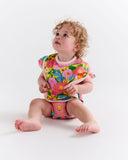 Kip & Co Follow The Sun Yellow Organic Short Sleeve Frill Romper