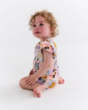 Kip & Co Kitty Cat Organic Short Sleeve Frill Romper