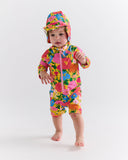 Kip & Co Follow The Sun Yellow Baby Long Sleeve Zip Bathers