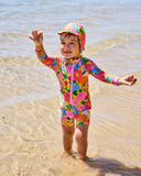 Kip & Co Follow The Sun Yellow Baby Long Sleeve Zip Bathers