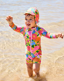 Kip & Co Follow The Sun Yellow Baby Long Sleeve Zip Bathers