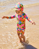 Kip & Co Follow The Sun Yellow Baby Long Sleeve Zip Bathers