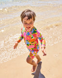 Kip & Co Follow The Sun Yellow Baby Long Sleeve Zip Bathers