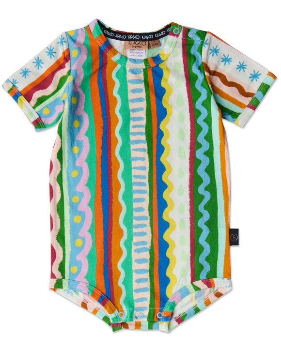 Kip & Co Beach Patterns Organic Short Sleeve Romper
