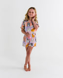 Kip & Co Kitty Cat Kids Organic Cotton Short Sleeve Tee & Frill Short Pyjama Set