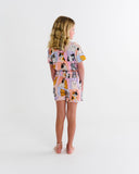 Kip & Co Kitty Cat Kids Organic Cotton Short Sleeve Tee & Frill Short Pyjama Set
