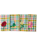 Kip & Co Sweet Flowers Tartan Embroidered 4P Napkin Set One Size