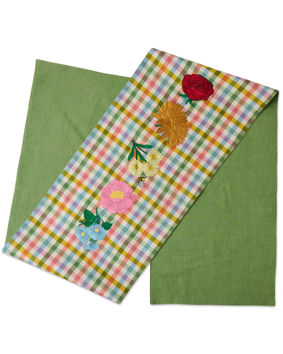 Kip & Co Sweet Flowers Tartan Table Runner One Size