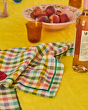 Kip & Co Sweet Flowers Tartan Embroidered 4P Napkin Set One Size