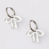 Martha Jean Floppy Bow Earrings - silver