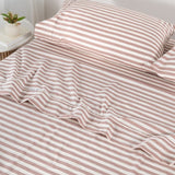 Canningvale Modella Stripe Sheet Set - Mocha - QB