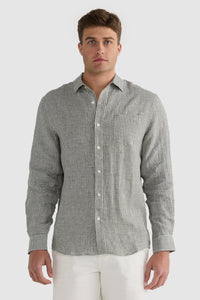 ORTC Linen Shirt Olive Check