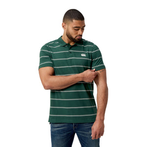 Canterbury Mens Yarn Dye Stripe SS Polo - Forest