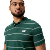 Canterbury Mens Yarn Dye Stripe SS Polo - Forest