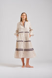 Shirty Sandy Relaxed Tiered Dress - Stone - Sizes S & L