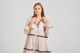 Shirty Sandy Relaxed Tiered Dress - Stone - Sizes S & L