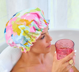 Annabel Trends Linen Fabric Shower Cap - Good Vibes