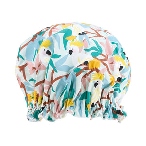 Annabel Trends Cotton Shower Cap - White Cockatoos