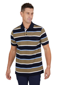 Thomas Cook Mens Troy 1 Pocket SS Polo - Navy/Tan