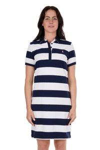 Thomas Cook Womens Beth Polo Dress SS - Navy/White