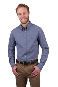 Thomas Cook Mens Brock Check Tailored LS Shirt - Navy