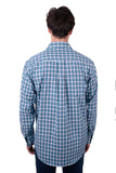 Hard Slog Mens Rui 1/2 Placket L/S Shirt - Navy/Teal