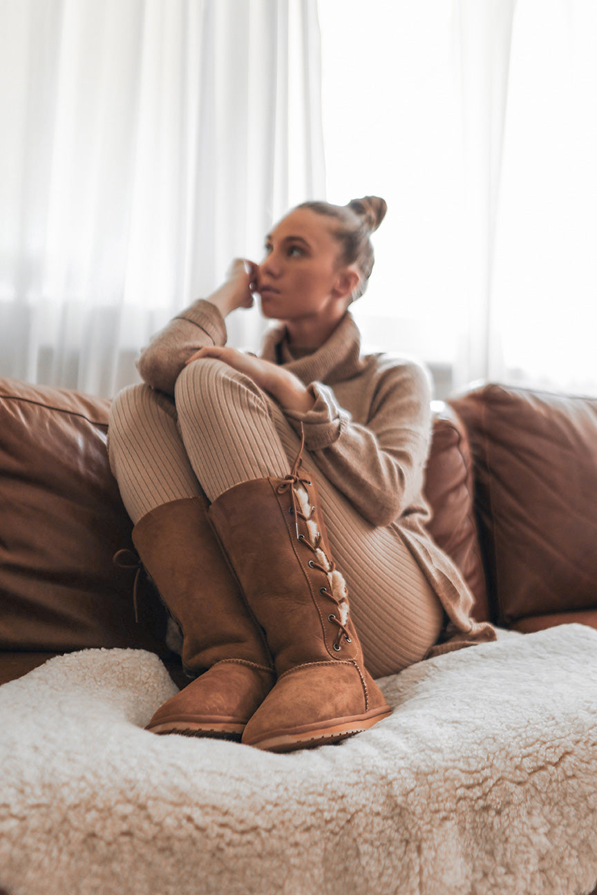 EMU Australia Platinum Hi Lace - Chestnut – The Linen