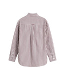 Levi's® Women's Harlie Boyfriend Shirt - Serafina Stripe Chocolate Truffle