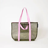 Mesh Zip Medium Tote – Khaki