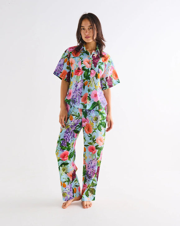 Kip & Co Spring In The Air Adult Organic Cotton Short Sleeve Shirt & Pant Pyjama Set