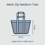 Mesh Zip Medium Tote – Khaki