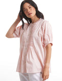 Marco Polo Dust Pink Elbow Pintuck Shirt - Size 20