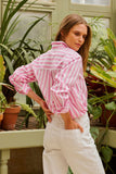 Shirty The Elodie Girlfriend Shirt - Pink Wide Stripe - Sizes S, L & 2XL