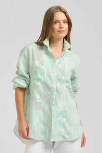 Shirty The Girlfriend Shirt - Green Stripe - Sizes M & XL