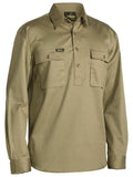 Bisley Closed Front Cotton Drill Work Shirt L/S - 3 Colours - Sizes S & L