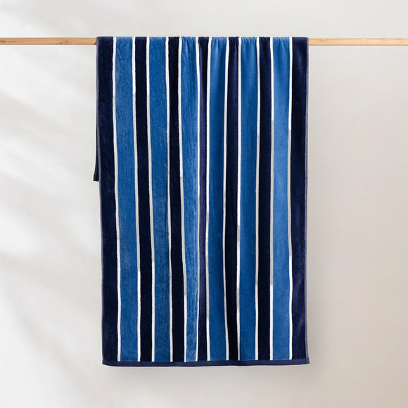 Sorrentina Velour Beach Towel - Porto Azure