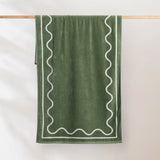 Sorrentina Velour Beach Towel - Scallop Verde